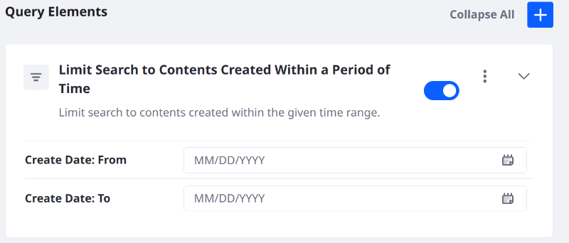 Limit by the creation date range.