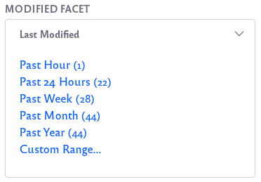 Example of modified facet results.