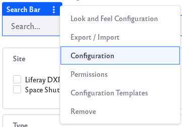 Click on the Configuration option.
