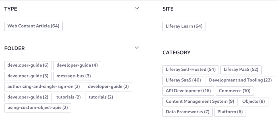 The label search facet layout template.