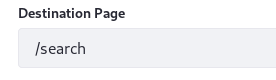 A destination page must be configured for a search bar.