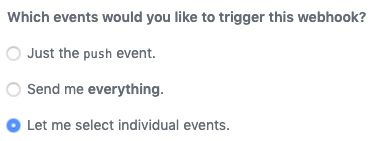 図2：このWebhookのために個別のイベントを選択する必要があります。