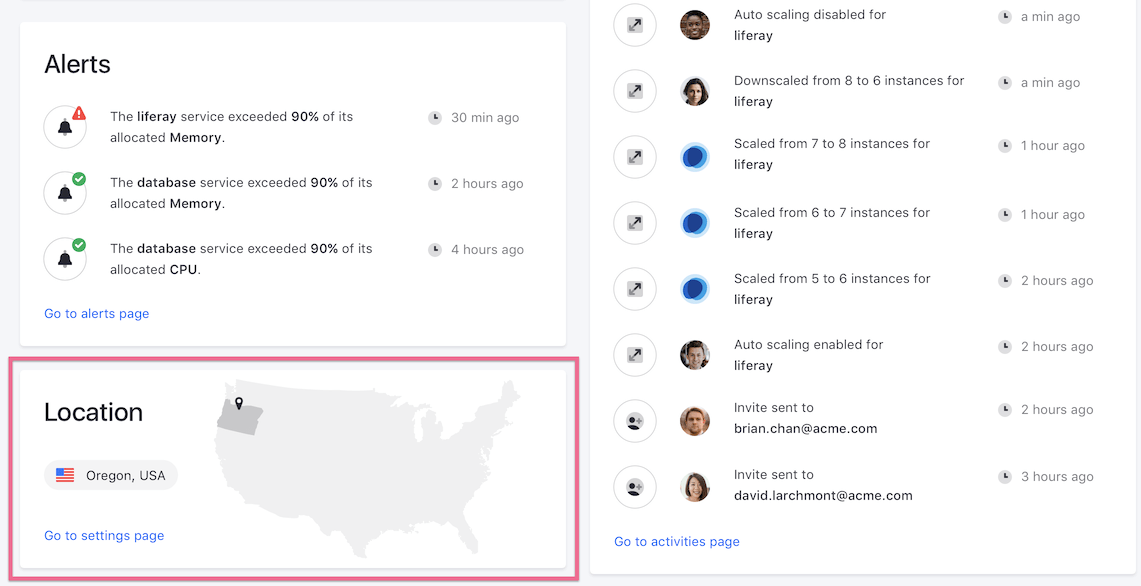 Figure 2: Your environments can be hosted in different locations.