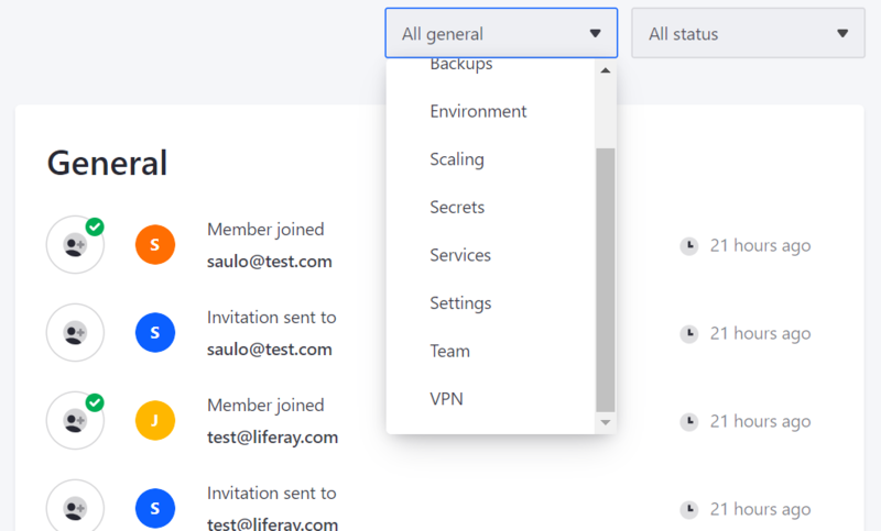 Figure 1: View environment activities from the Overview page.